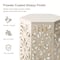 Glitzhome® White Floral Motif Hexagonal Garden Stool Set